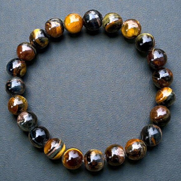 Artisan Jewelry - Tiger Eye Gemstone Stretch Bracelet | Handmade
